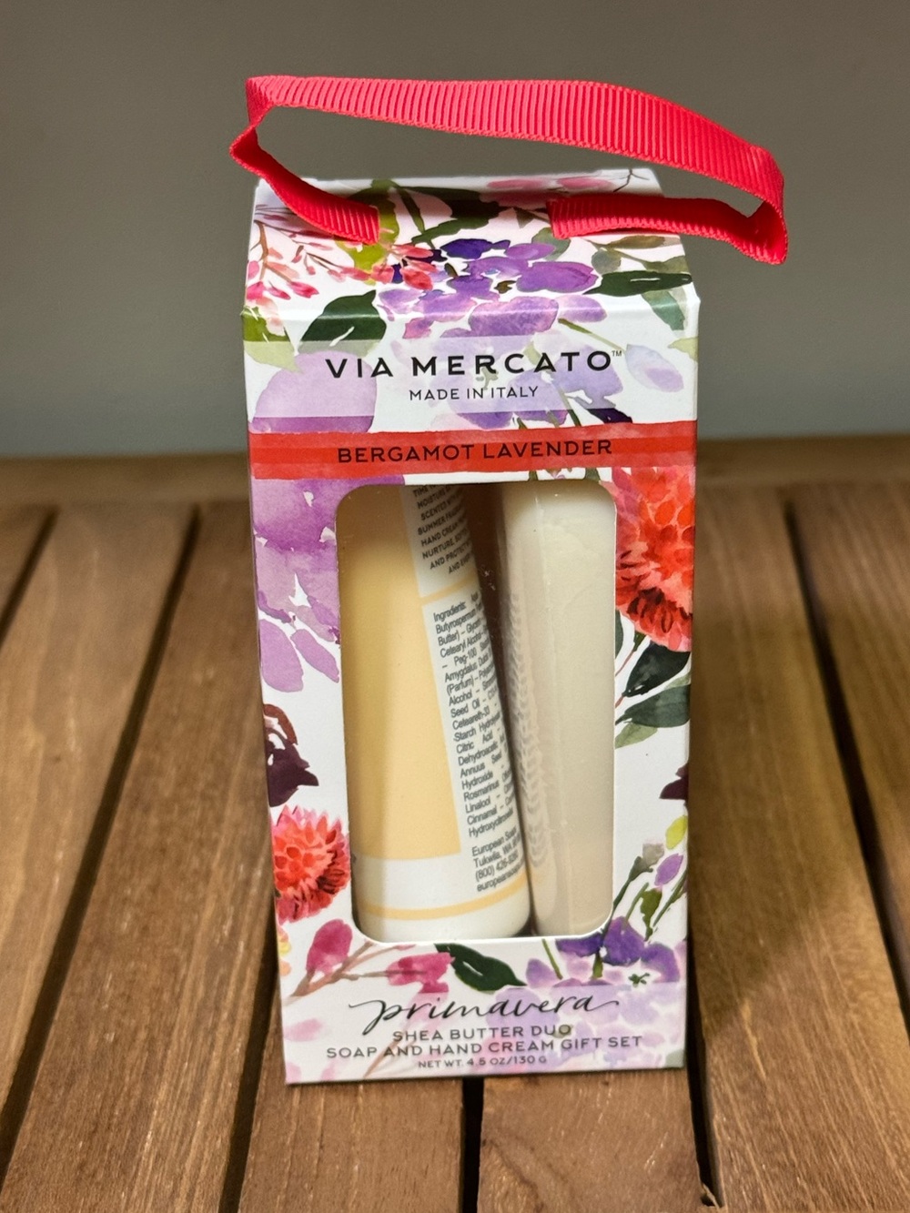 Via Mercato Made in Italy Lavender Soap & Hand Cream Gift Set Shea Butter Duo